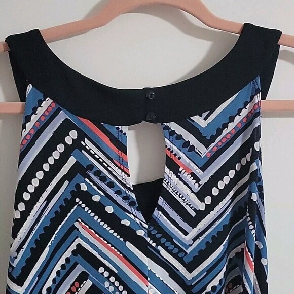 En Focus Women 16W Sleeveless Chevron Print Dress Handkerchief Hem‎ - Picture 6 of 6